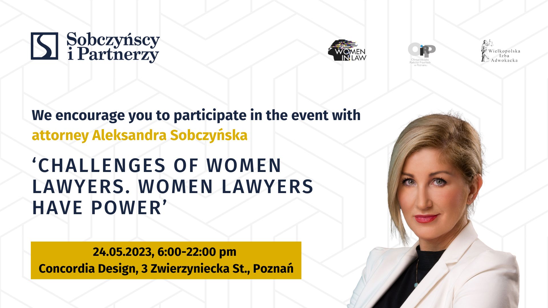 Aleksandra Sobczyńska a panelist at the meeting “Challenges of Women Lawyers. Women Lawyers Have Power”